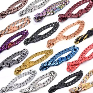 Kalung Anjing Rantai Cuban Tebal Baja Anti Karat 32mm Berlapis Emas PVD Tahan Air dengan Logo Kustom Grosir - Product Image 5