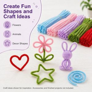 Limpiapipas de Chenilla Educativos con Hastes Decorativas para Manualidades Creativas Infantiles - Product Image 3