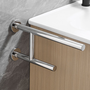 Barres d'appui en acier inoxydable, design moderne et simple, finition miroir, barres de sécurité pour salle de bain, toilettes, couloir - Product Image 2