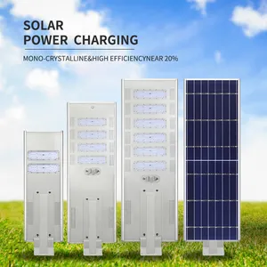 Chất Lượng Cao Năng Lượng Mặt Trời Đèn Ngoài Trời Dự Án 50W 100W 150W Nhôm Tất Cả Trong Một Năng Lượng Mặt Trời Dẫn Ánh Sáng Đường Phố