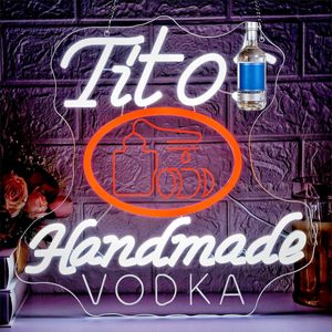 Letrero de Neón de <span class=keywords><strong>Vodka</strong></span> para Decoración de Pared, Letrero Luminoso de Neón Atenuable para Cuarto de Hombre, Letreros de Neón Personalizados - Product Image 1