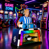 Machine de jeu d'arcade électronique d'intérieur à monnayeur pour adultes, Ultimate Big Punch Kicker Foot Power King, avec fonctions Football, Soccer et Boxe