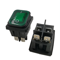Interrupteur à bascule carré étanche JEC 16A 250V AC pour appareils électriques ou équipements médicaux ou voiture JS-608FAL-0-G/B-2-P1