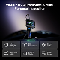 Endoscope vidéo articulé Topdon VIS002 UV portable avec écran de 4,3 pouces et sonde rigide pour l'inspection des tuyaux automobiles et de systèmes HVAC