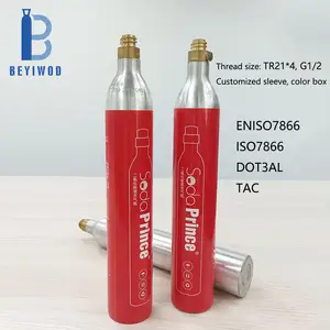 Aluminum 60L 450g Refillable Quick Connect CO2 Soda Gas Cylinder