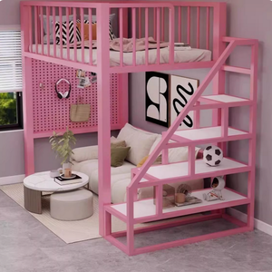<span class=keywords><strong>Lit</strong></span> mezzanine pour enfants de haute qualité sur mesure avec <span class=keywords><strong>escalier</strong></span> et armoire de rangement, <span class=keywords><strong>lit</strong></span> <span class=keywords><strong>surélevé</strong></span> pour les petits espaces et les chambres duplex - Product Image 4