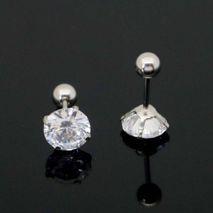 G2318 Wholesale 3MM-8MM Stainless Steel <strong>CZ</strong> Men Cartilage Piercing Ear Studs Zircon Fashion Jewelry Earrings - Product Image 5