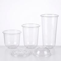 Gobelets jetables en plastique transparent en forme de U avec couvercles, personnalisables avec logo, qualité alimentaire sans BPA, 12oz, 16oz, 20oz, ZFCUP