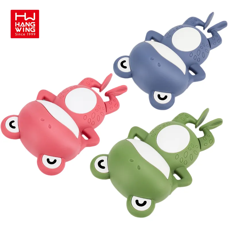 HW TikTok Hot Sell Bathing Fun Animals 12CM W/U Solid Color Uplink Water Play Frog Baby Bath Bathroom Toys