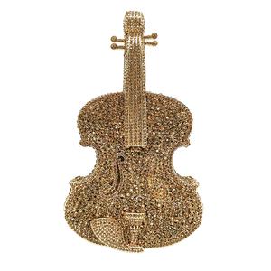Bolso de Mano de Cristal con Forma de Violín para Mujer, con Gemas Brillantes, para Conciertos, Bailes y Fiestas - Product Image 5