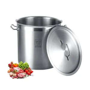 Double Handle Soup Bucket Pot 8Qt Stainless Steel Stock Pot Large Pots Cooking For Cornmeal