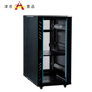 Black Fully Assembled Fan PDU Included Network Cabinet Enclosure Data Center 22U Server Rack