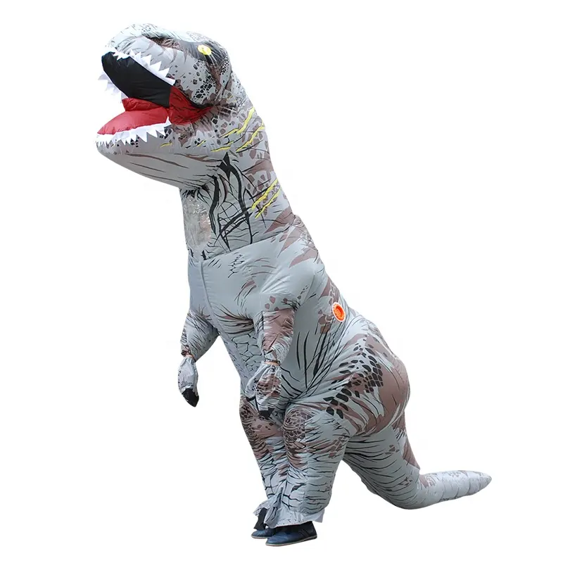 Nice quality new color grey adult Jurassic park t-rex costume for party cosplay funny giant inflatable dinosaur costume