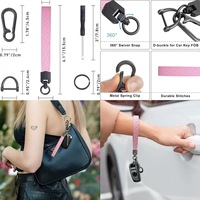 Porte-clés artisanal en cuir tressé, avec anneau en alliage de zinc imprimé UV, porte-monnaie tendance de forme irrégulière pour hommes d'affaires