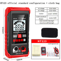 HT123 multimètre numérique intelligent sans décalage réparation domestique monophasé mesure de tension électricien identification automatique