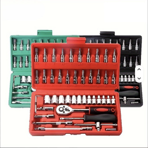 Juego de Llaves de Trinquete de 46 Piezas con Punta de 1/4 de Pulgada, Juego de Herramientas Manuales con Estuche, para Reparación de Automóviles y Jardinería, SCK-46 D - Product Image 2