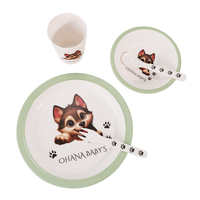 Service de vaisselle pour enfants en mélamine de luxe certifiée avec un design de dessins animés d'animaux