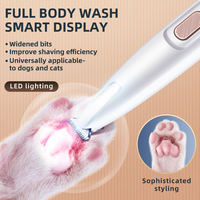 Tondeuse à poils pour animaux de compagnie en acier inoxydable et plastique, simple, avec lumière LED et fonctionnement sur piles