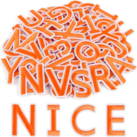 Patchs thermocollants lettres et chiffres orange, badges brodés alphabet pour jeans, vestes, chapeaux, sacs à dos
