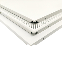 Panneau de plafond suspendu en aluminium léger, dalles de plafond acoustiques perforées en métal pour la décoration de bureaux commerciaux