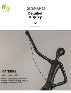 Lampe sur pied LED JYLIGHTING, design moderne minimaliste, sculpture en résine, décoration artistique pour hôtel, salon nordique, coin. - Product Image 2
