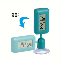 Termometer Higrometer Digital Mini Murah untuk Reptil dengan Layar LCD dan Suction Cup untuk Penggunaan Akuarium Bahan Plastik