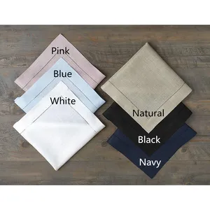 Hemstitch Napkin 100% Linen Table Stone Washed Napkin Dinner Napkin