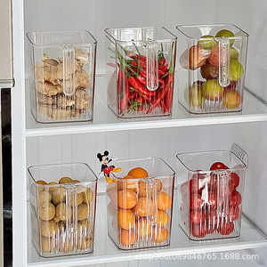 Cajas de almacenamiento para refrigerador, rectangulares con asa, organizador de cocina de calidad alimentaria para almacenamiento de frutas, verduras, huevos y dumplings - Product Image 1