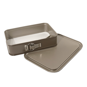 Moule à gâteau rectangulaire à fond amovible 11x7 pouces (28x19 cm), revêtement antiadhésif durable. Nettoyage facile pour la pâtisserie (brun clair) - Product Image 3