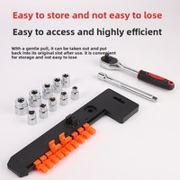 Ensemble d'outils de réparation automobile multifonctionnel - Portable pour usage domestique - Boîte à outils à cliquet en acier au vanadium 14/38 vitesses avec clé à douille à action rapide