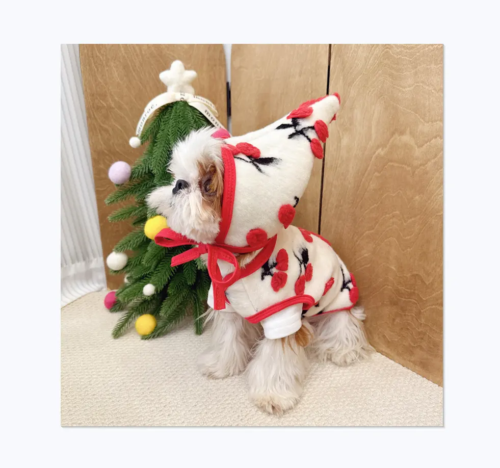 Warm Christmas Pet Decorated Dog Clothing Set