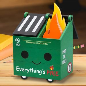 Poubelle en bois avec couvercle, boîte de rangement de bureau, boîte de rangement polyvalente de couleur unie, capacité de 0L à 5L - Product Image 1