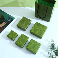 Boîte à bijoux rétro en émail vert pour bagues, mini coffret cadeau pour bijoux, emballage cadeau pour colliers et pendentifs de marque boutique