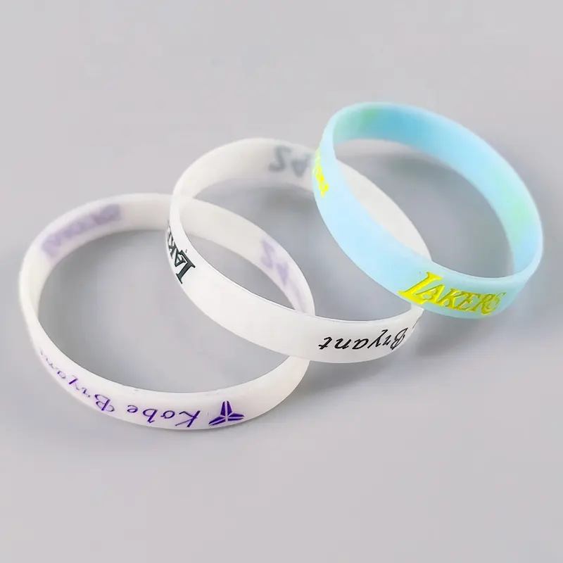 Cheap Promotional Custom Design en Thin Rubber Silicone Bracelet Material Wrist Bands Customised Silicone Wristband