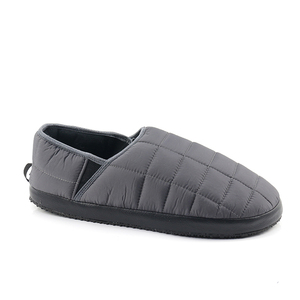 Mules en nylon matelassées noires pour homme, pantoufles d'hiver pour le camping, pantoufles en duvet - Product Image 2