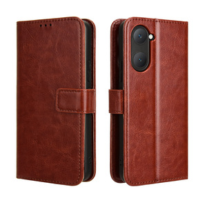 Coque de téléphone en cuir portefeuille motif cheval fou pour VIVO Y03 4G - Product Image 1