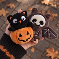 Porte-clés en peluche Halloween : Citrouille, Diable, Chauve-souris – Charme de sac mignon, pendentif animal en peluche de dessin animé, cadeau pour sac à dos et accessoire de sac à main