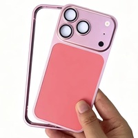 Coque complète en métal + boîtier en film métallique en alliage d'aluminium convertible en coque 18 Pro Max pour iPhone 12 14 15 16 17 Pro Max
