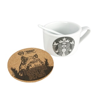 Wholesale Sandstone Coasters Promotional Sublimation Ceramic Round Blanks Coasters With Cork Back