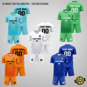 Özel Isı Transfer Baskılı Futbol Giyim Üniforma Setleri Nefes Alabilen Kısa Kollu Maç Antrenman Hızlı Kuruyan Futbol Forması - Product Image 1