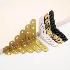 Supports d'angle en L blancs, noirs et dorés, supports d'étagère à 90 degrés, connecteurs durables en acier laminé à froid pour armoire - Product Image 1