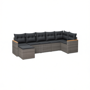 Dark Grey Garden <b>Sofa</b> <b>Set</b> With Cushioned Seats And High Density Foam Outdoor Furniture Contemporary Design - Product Image 1