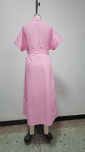 Vestidos Camiseros de Manga Corta para Mujer, Elegantes, Ajustados a la Cintura, de Color Sólido, Novedad de Otoño - Product Image 5