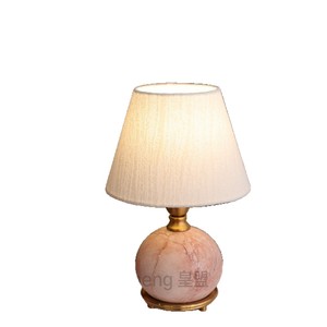 Ceramic Table Lamp Pink Marble Base Fabric Shade E26 LED <b>Night</b> <b>Light</b> Bedroom Living Room Decorative Ambient Lighting - Product Image 4