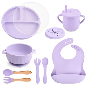 Silicone Feeding Set - Baby Led <strong>Weaning</strong> Supplies with Bib, Suction Plate, Bowl, Cup, and First Stage <strong>Spoon</strong> - Product Image 2