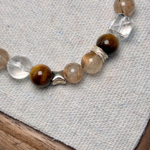 Pulsera <span class=keywords><strong>de</strong></span> Cuarzo Rutilado Dorado con <span class=keywords><strong>Ojo</strong></span> <span class=keywords><strong>de</strong></span> <span class=keywords><strong>Tigre</strong></span> Natural <span class=keywords><strong>de</strong></span> 8mm, Pulsera Elástica <span class=keywords><strong>de</strong></span> Cuentas con Energía Curativa para la Riqueza y la Suerte - Product Image 3