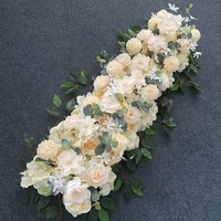 Nouvelle Composition Florale Artificielle en Soie pour Mariage, 1 Mètre de Long, Style Forêt, pour Décoration de Scène, Défilé, Cérémonie de Remise des Diplômes, Saint-Valentin