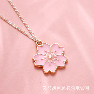 Breloques en alliage en forme de fleur de cerisier, procédé de goutte d'huile, pour la fabrication de bijoux, accessoires DIY, pendentif, 12 mm - Product Image 3