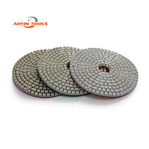 OEM toptan Granite (100mm) ıslak 3 adım iyi parlayan hızlı reçine aşındırıcı parlatma pedleri granit mühendislik taş mermer kuvars - Product Image 5