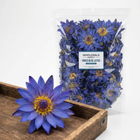 Teh Herbal Daun Teratai Biru Utuh Berkualitas Tinggi dari Kebun Sendiri Nymphaea Caerulea, Alami, Dapat Dipakai untuk Merokok